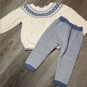 Mayoral Blue and Cream Men's Sweater